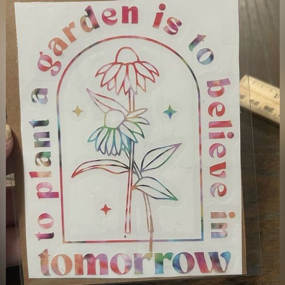 4 Tie Dye Floral Vinyl Decals - Picture 8 of 12